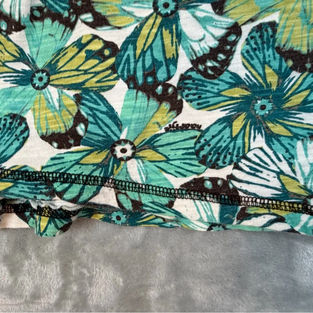 Naartjie Girls XXXXL10 Blue and Green Floral Kids Cottagecore Dress